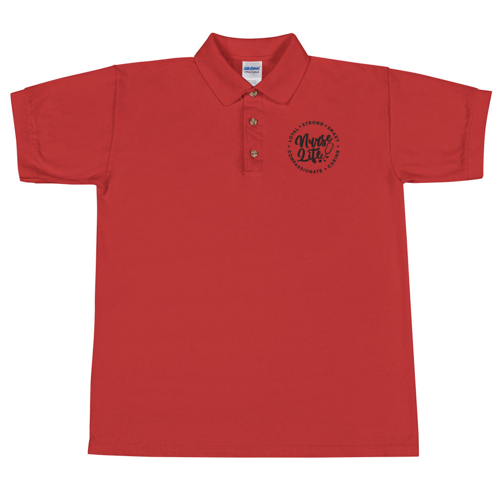 Nurse Life Embroidered Polo Shirt