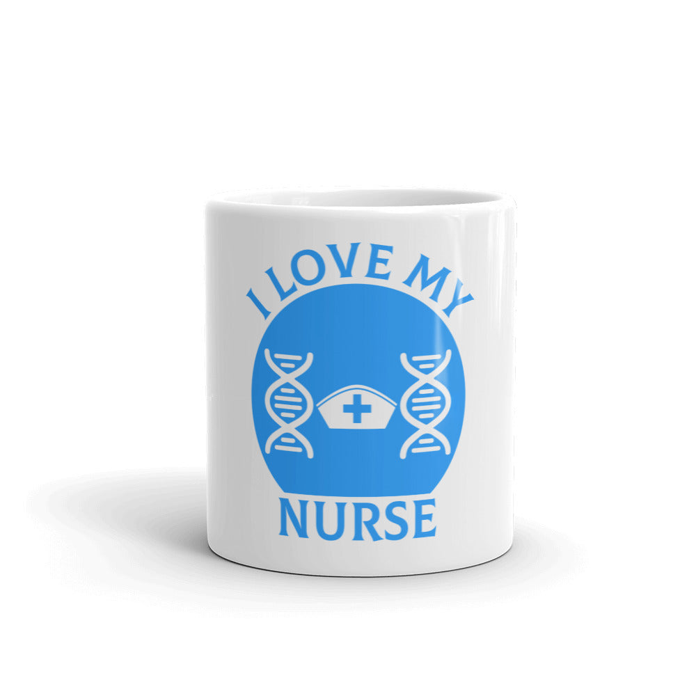 I Love My Nurse White Glossy Mug