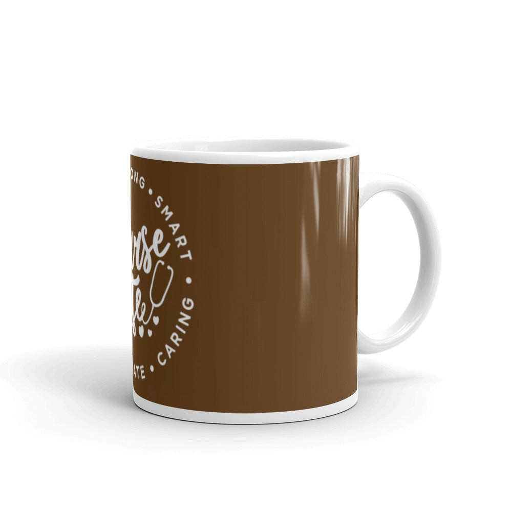 Nurse Life Glossy Mug Brown