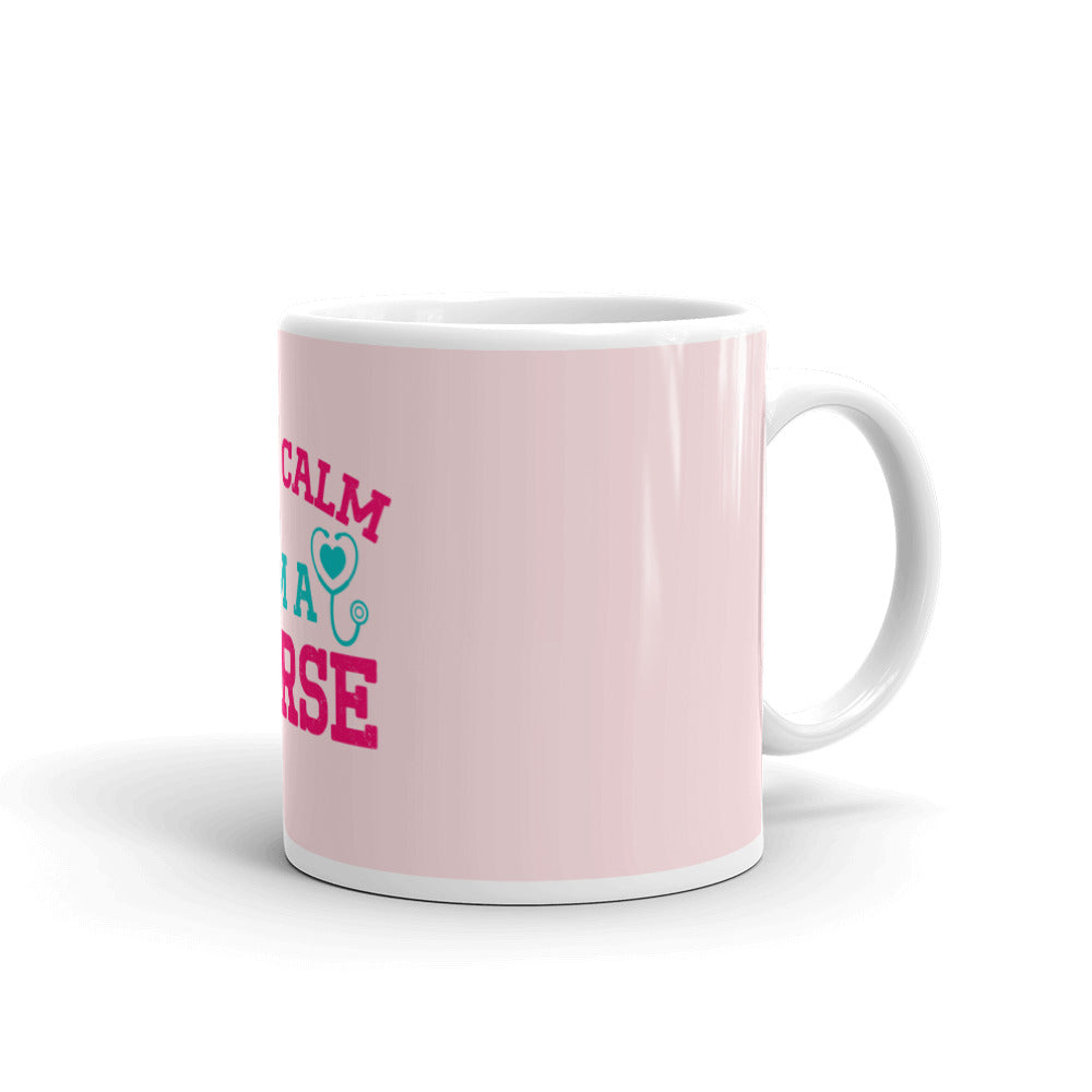 Keep Calm I'm A Nurse Pink glossy mug