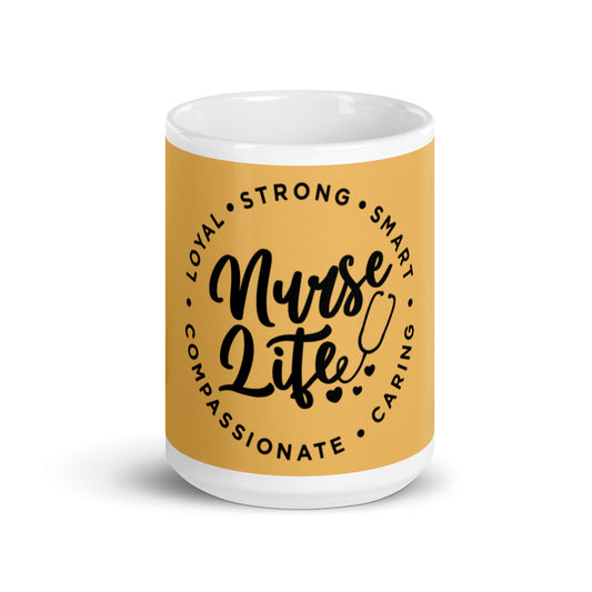 Nurse Life Glossy Mug Yellow